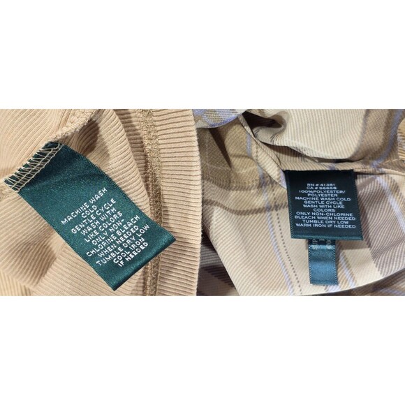 Ralph Lauren Womens Wrap Top Brown Plaid 2 Piece Set Beige Tank Plus Size 2X - Picture 8 of 13